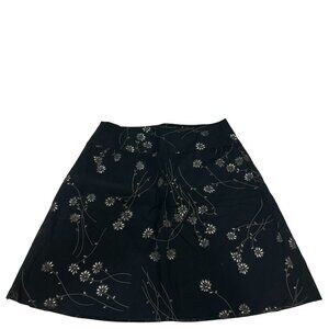 Floral A-Line Skirt Fashion Bug Size 16 Black & White Cotton